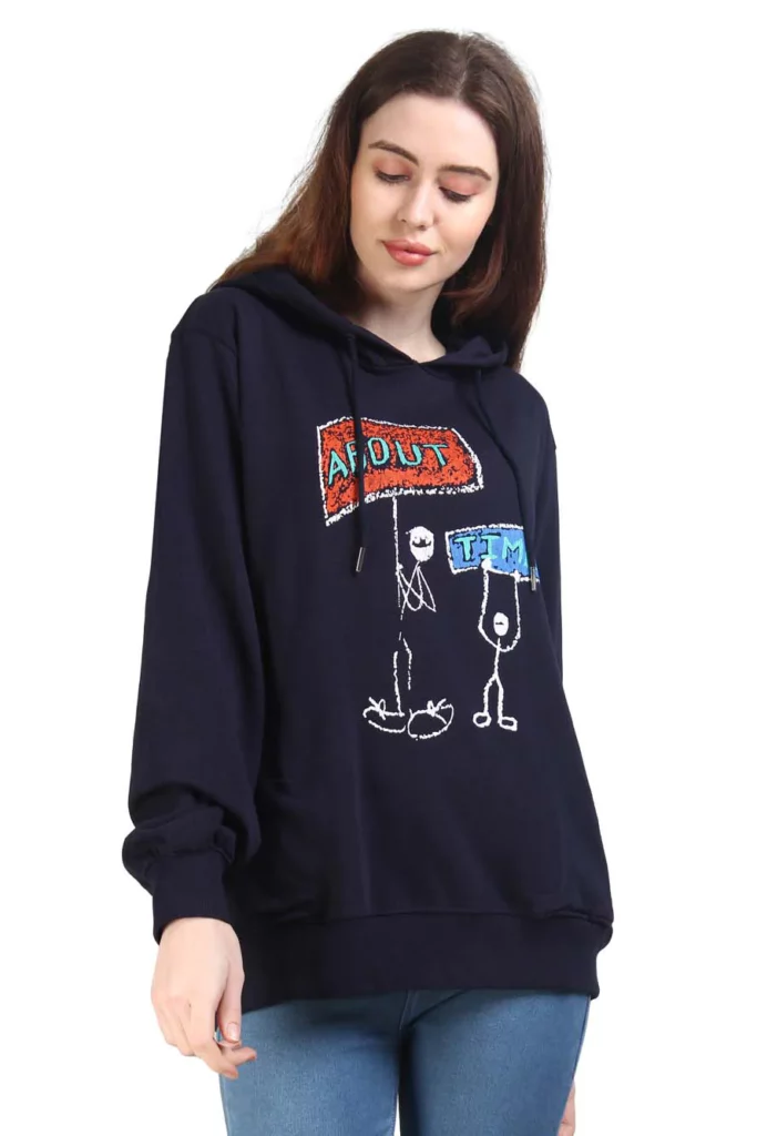 ABOUT TIME BLUE HOODIE5 styled for casual streetwear