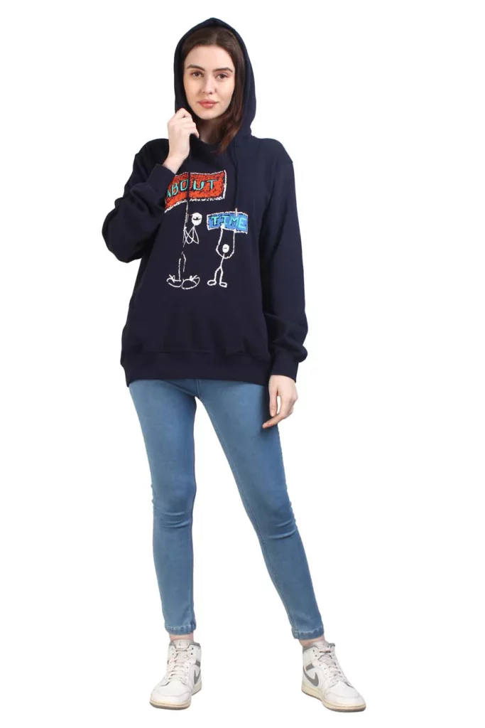 Model Wearing Hoodie Casually