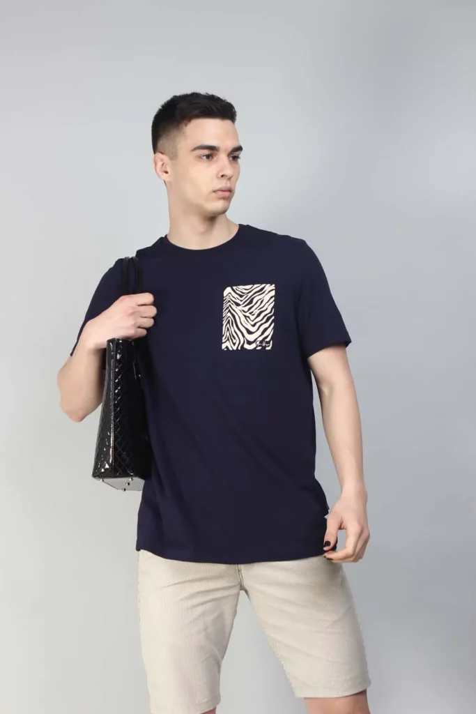 Black T-Shirt – Doodle Pocket Design – Unisex T-shirt