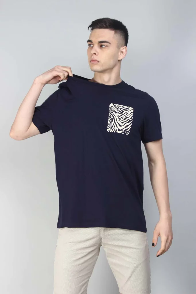 Black T-Shirt – Doodle Pocket Design – Unisex T-shirt