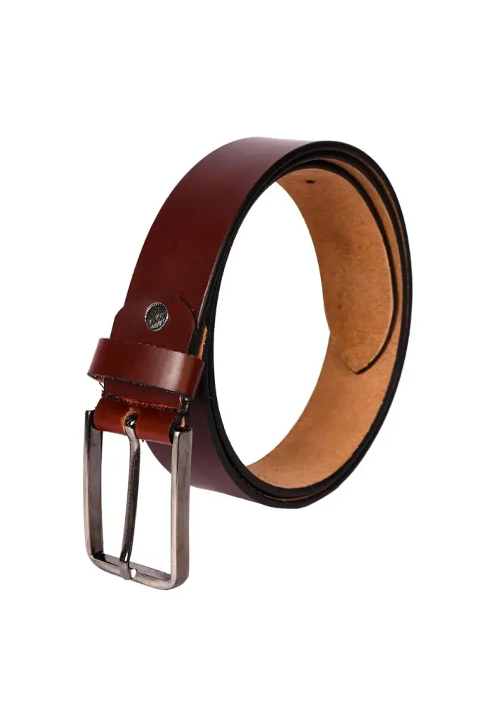 Brown real leather belt for men everyday wear