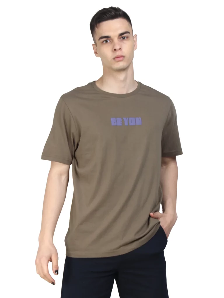 Bald Bold Round Neck Dark Beige T-shirt MEN