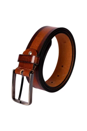 Affordable brown genuine leather belt for men everyday wear