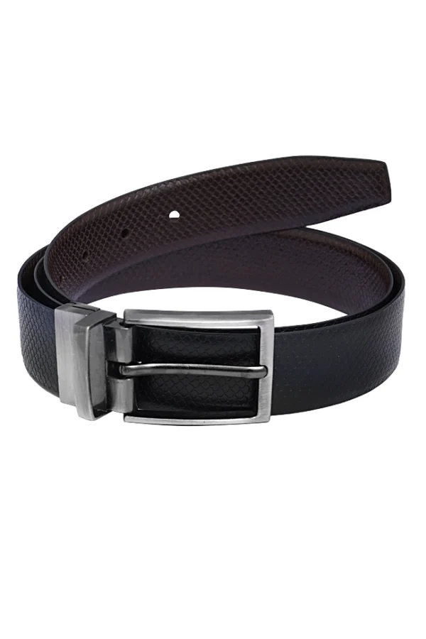 Reversible Buckle Leather Belt for Men – Black and Brown