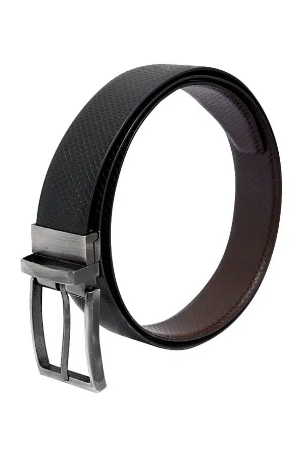 Real Leather Belt for Men Brown Side – Textured Leather