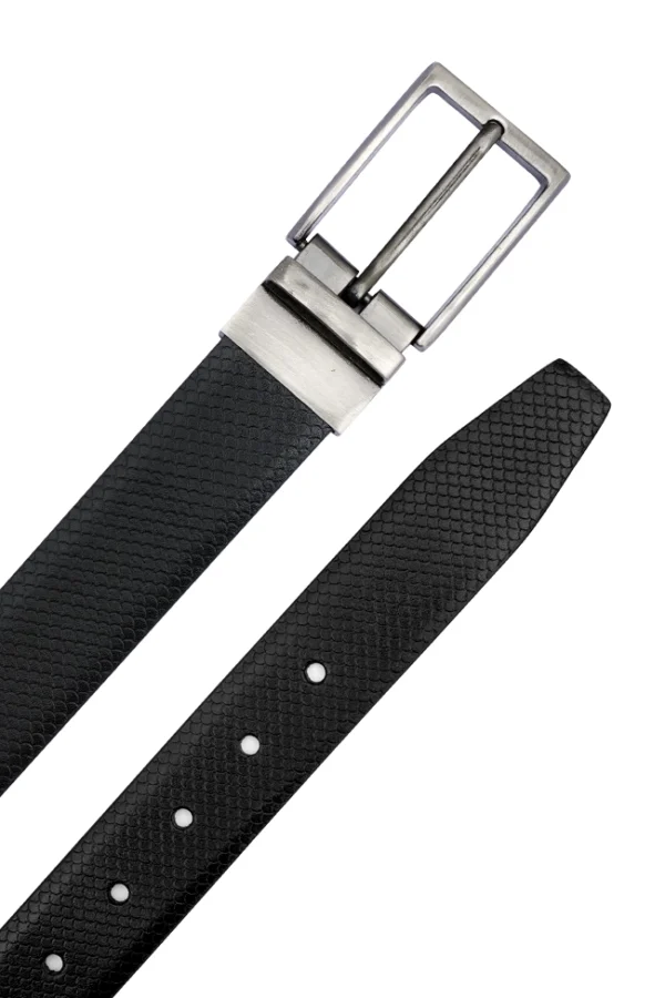 Real Leather Belt for Men Black Side – Textured Finish