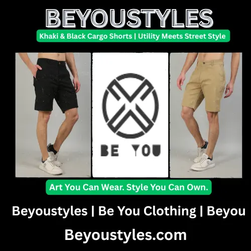 Khaki & Black Cargo Shorts