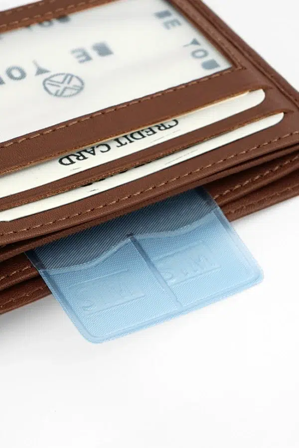 Slim Leather Wallet for Men – Side Profile Tan Brown