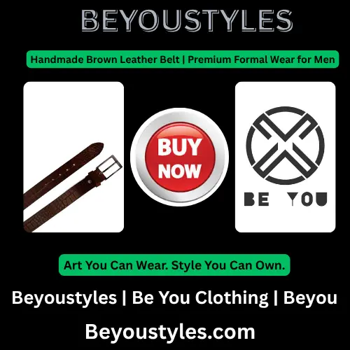 Handmade Brown Leather Belt Premium Formal Wear for Men