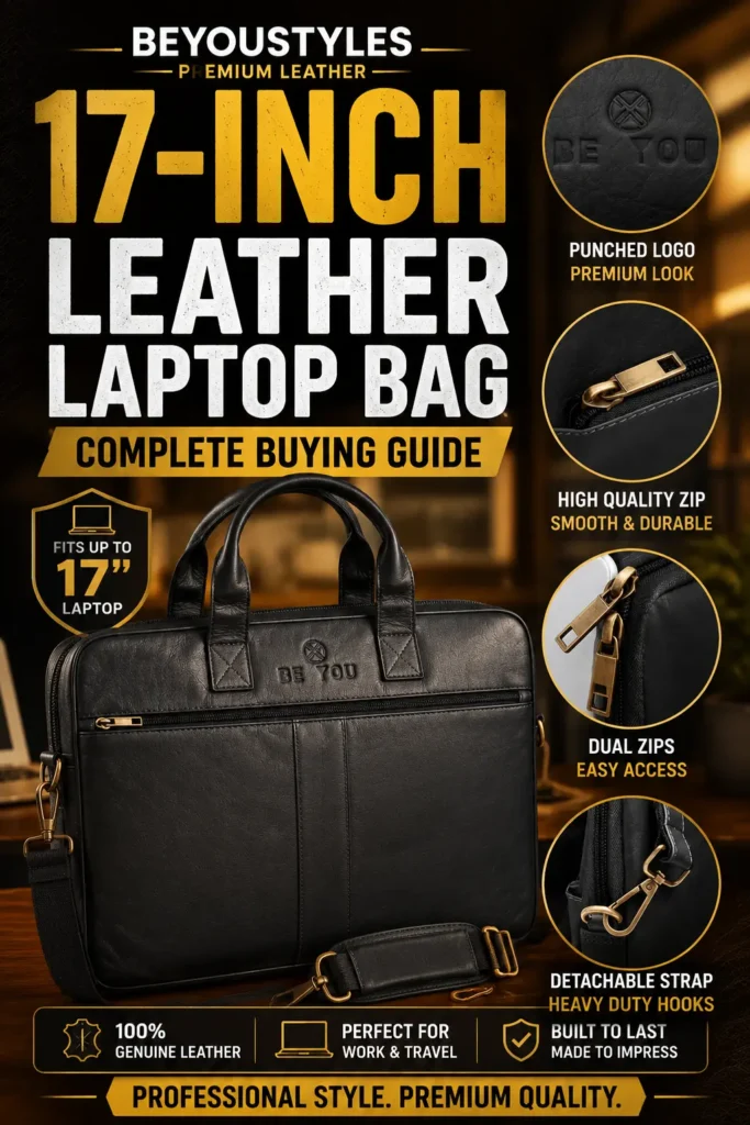 17 inch leather laptop bag by Beyoustyles