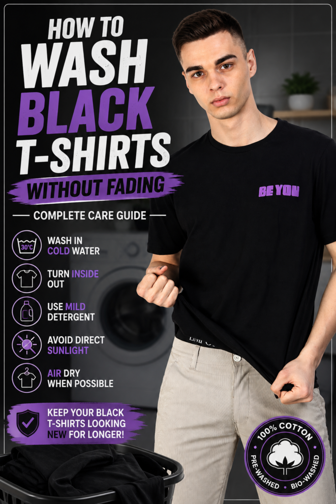 How to wash black T-shirts without fading – 100% cotton black T-shirt care guide