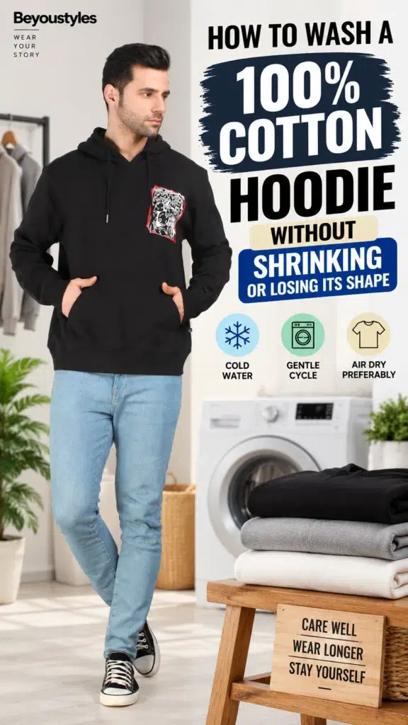 How to wash a 100% cotton hoodie without shrinking or losing its shape