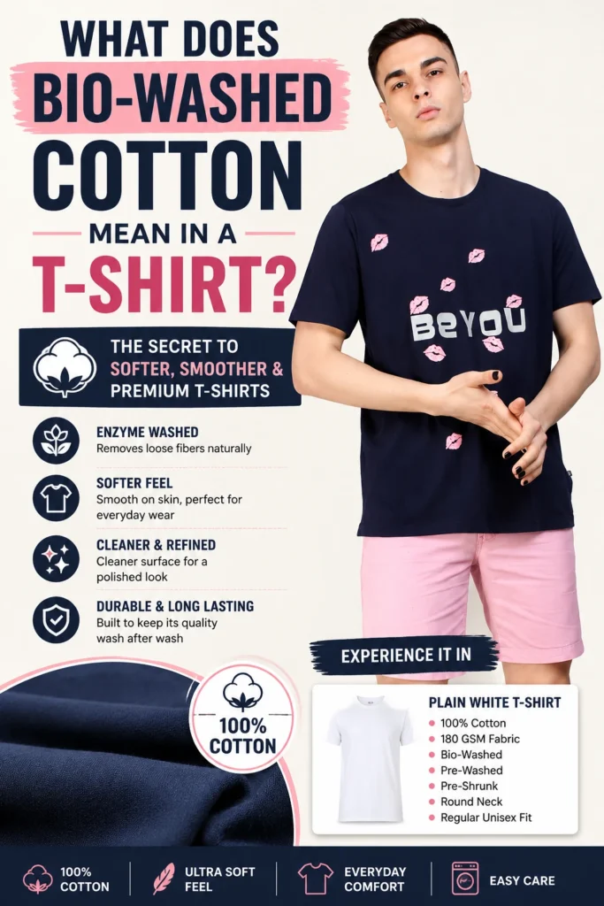 What does bio-washed cotton mean in a T-shirt – 100% cotton bio-washed men’s T-shirt guide