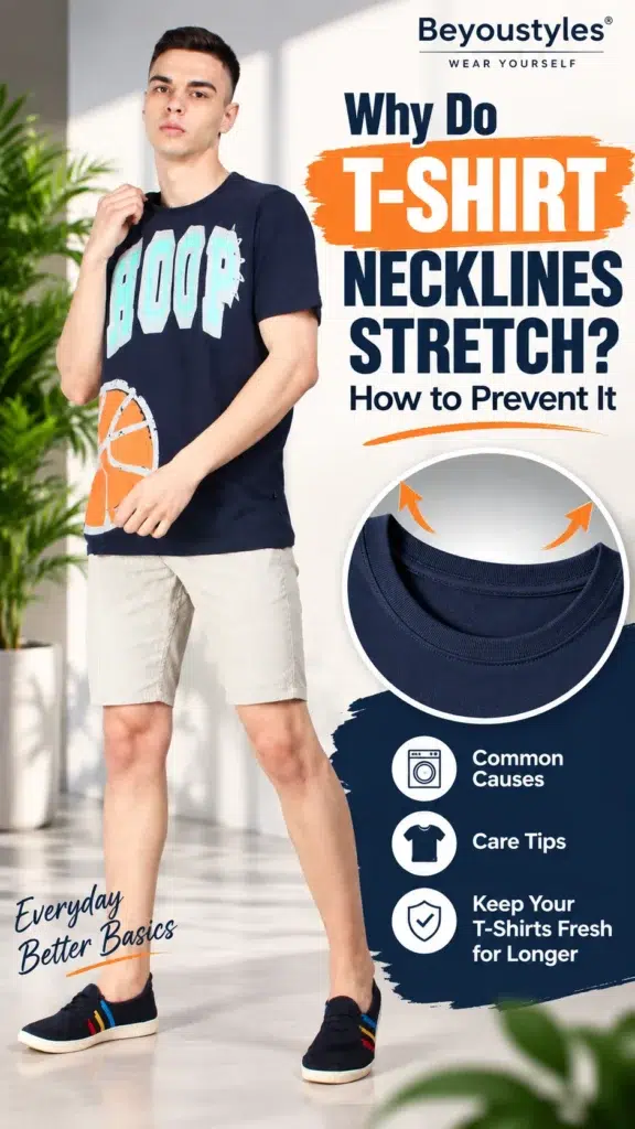Why do T-shirt necklines stretch and how to prevent it – men's T-shirt care guide